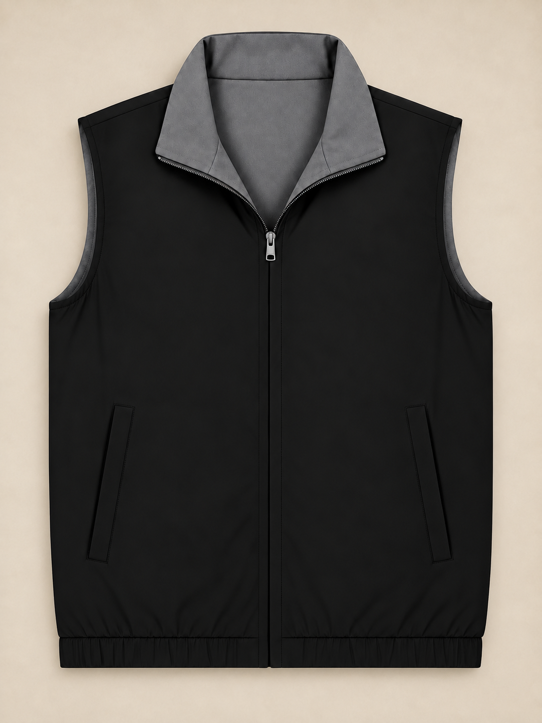 Noir reversible gilet — black side