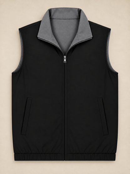 Noir reversible gilet — black side